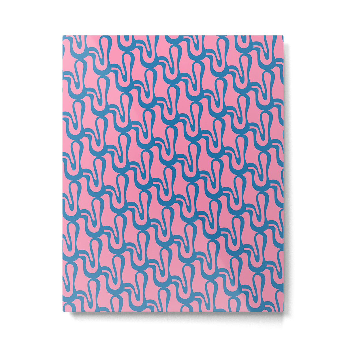 Pop Wiggle Contemporary Abstract Pattern in Pink and Blue Metal Print Gallery Image 6