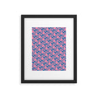 Pop Wiggle Contemporary Abstract Pattern in Pink and Blue Framed Art Print Gallery Image 6