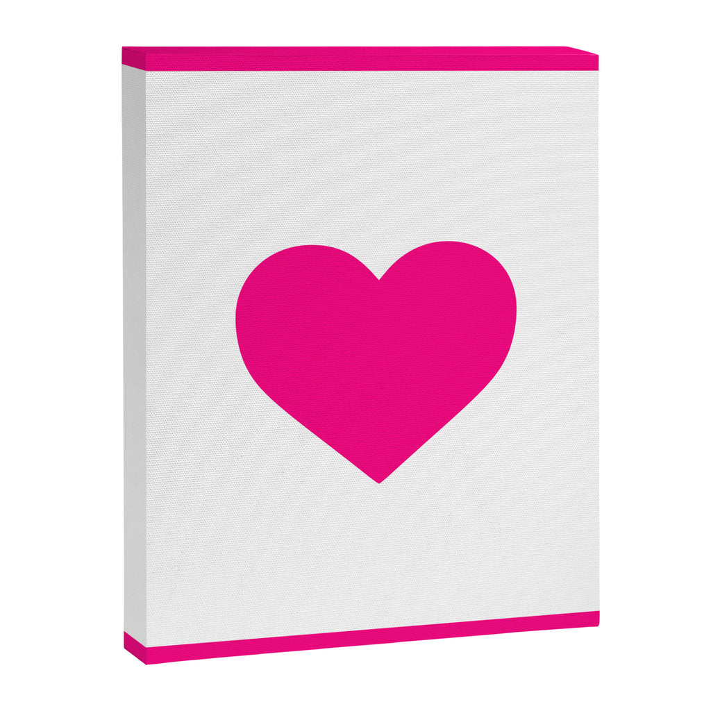Preppy Heart Hot Pink and White  Canvas Print Gallery Image 8
