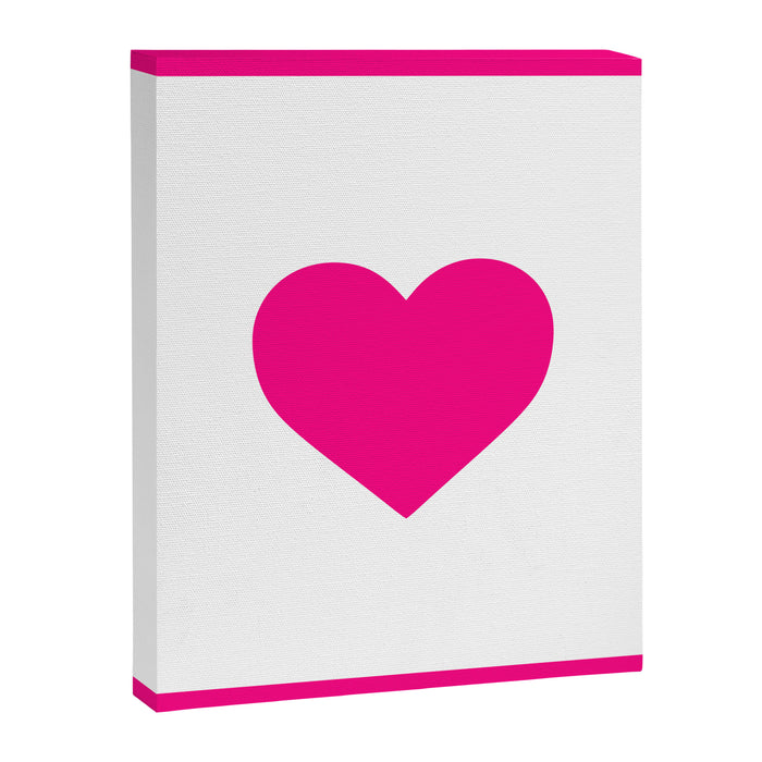 Preppy Heart Hot Pink and White  Canvas Print Gallery Image 1