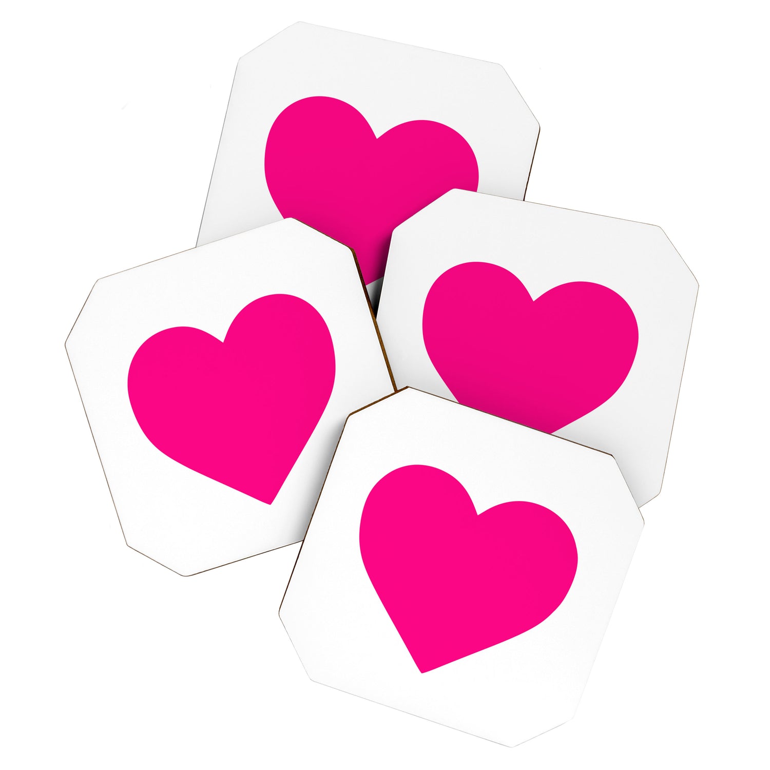 Preppy Heart Hot Pink and White  Coaster Gallery Image 1