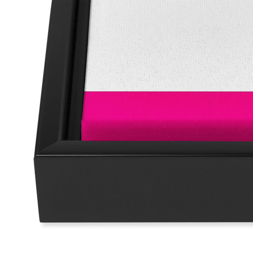 Preppy Heart Hot Pink and White  Framed Canvas Print Gallery Image 3