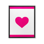 Preppy Heart Hot Pink and White  Framed Canvas Print Gallery Image 8