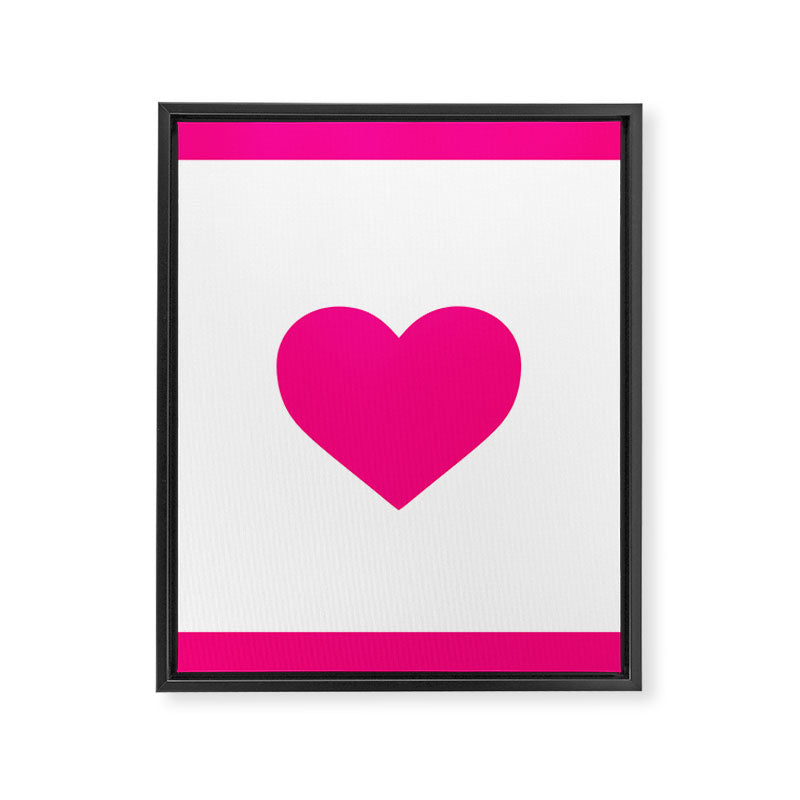 Preppy Heart Hot Pink and White  Framed Canvas Print Gallery Image 8