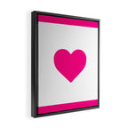 Preppy Heart Hot Pink and White  Framed Canvas Print Gallery Image 2