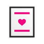 Preppy Heart Hot Pink and White  Framed Art Print Gallery Image 6