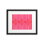 Preppy Pink and Red Abstract Confaab Pattern Framed Art Print Gallery Image 5