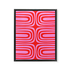 Preppy Pink and Red Abstract Confaab Vertical Pattern Framed Canvas Print Gallery Image 6