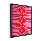 Preppy Pink and Red Abstract Confaab Vertical Pattern Framed Canvas Print Gallery Image 2