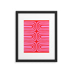 Preppy Pink and Red Abstract Confaab Vertical Pattern Framed Art Print Gallery Image 5