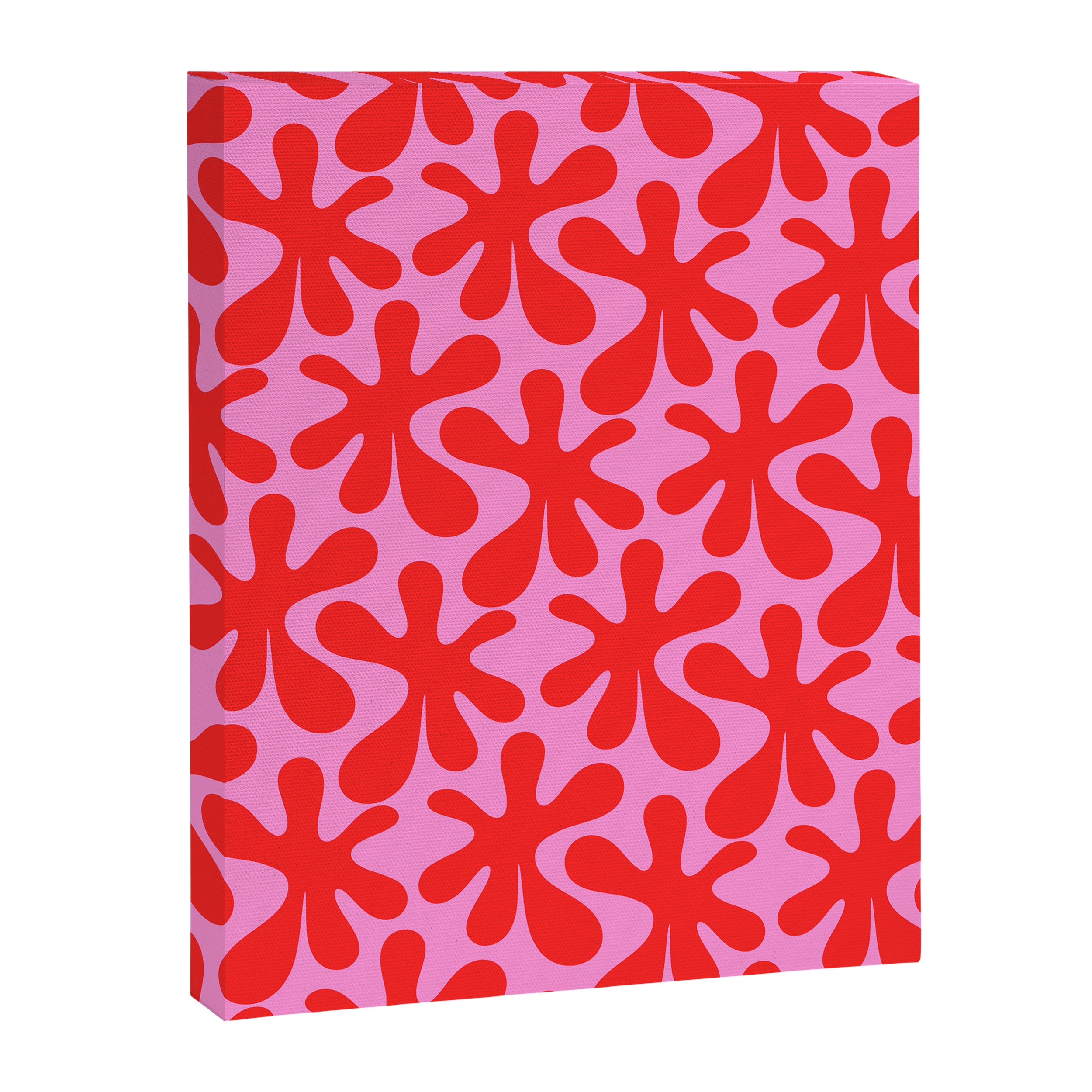Preppy Pink and Red Amoeba Dance Bold Pop Contemporary Pattern Canvas Print Gallery Image 6