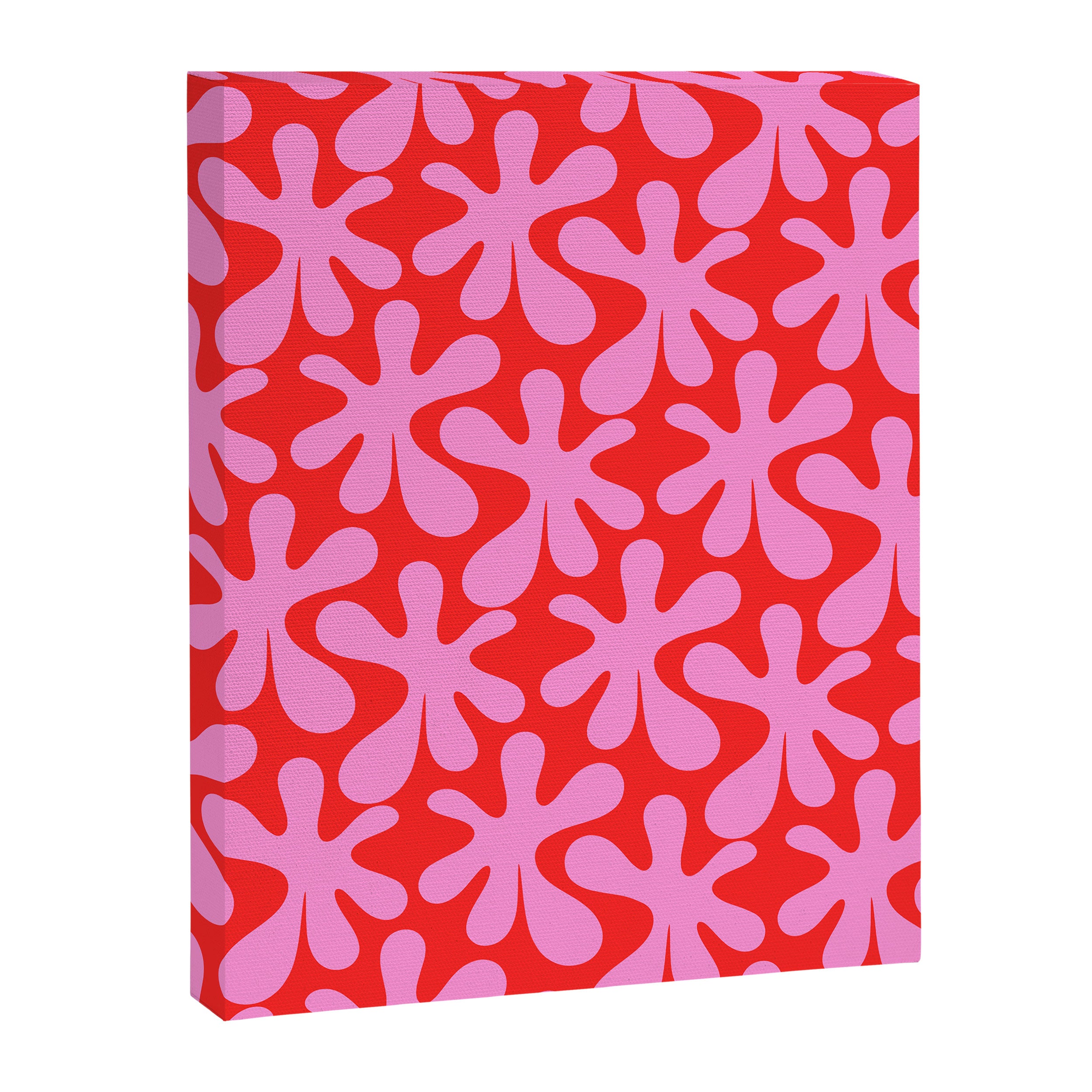 Preppy Pink and Red Amoeba Dance Bold Pop Fun Contemporary Pattern Canvas Print Gallery Image 6