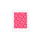 Preppy Pink and Red Amoeba Dance Bold Pop Fun Contemporary Pattern Art Print Gallery Image 1
