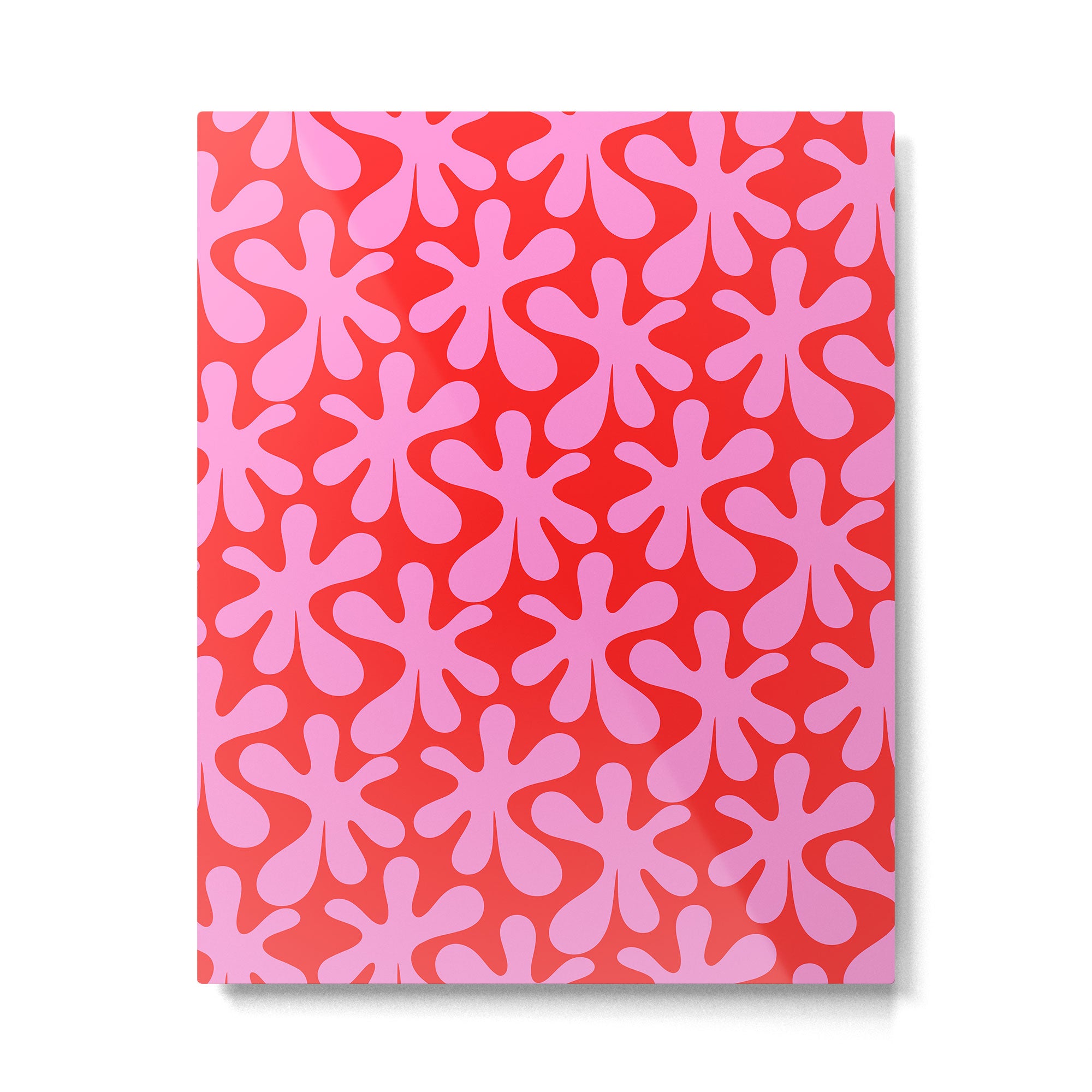 Preppy Pink and Red Amoeba Dance Bold Pop Fun Contemporary Pattern Metal Print Gallery Image 4