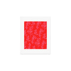 Preppy Pink and Red Bold Botanical Cottage Floral Pattern Art Print Gallery Image 1