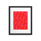 Preppy Pink and Red Bold Botanical Cottage Floral Pattern Framed Art Print Gallery Image 6