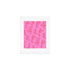 Preppy Pink and Red Botanical Cottage Floral Pattern Art Print Gallery Image 1