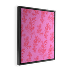 Preppy Pink and Red Botanical Cottage Floral Pattern Framed Canvas Print Gallery Image 2