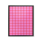 Preppy Pink and Red Grid Pattern Framed Canvas Print Gallery Image 8