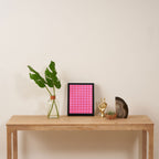 Preppy Pink and Red Grid Pattern Framed Canvas Print Gallery Image 4