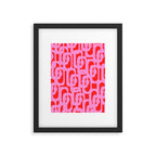 Preppy Pink and Red Mid Century Modern Loop Pattern Framed Art Print Gallery Image 6
