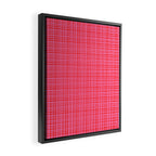 Preppy Pink and Red Minimalist Fine Weave Woven Pattern Framed Canvas Print Gallery Image 2