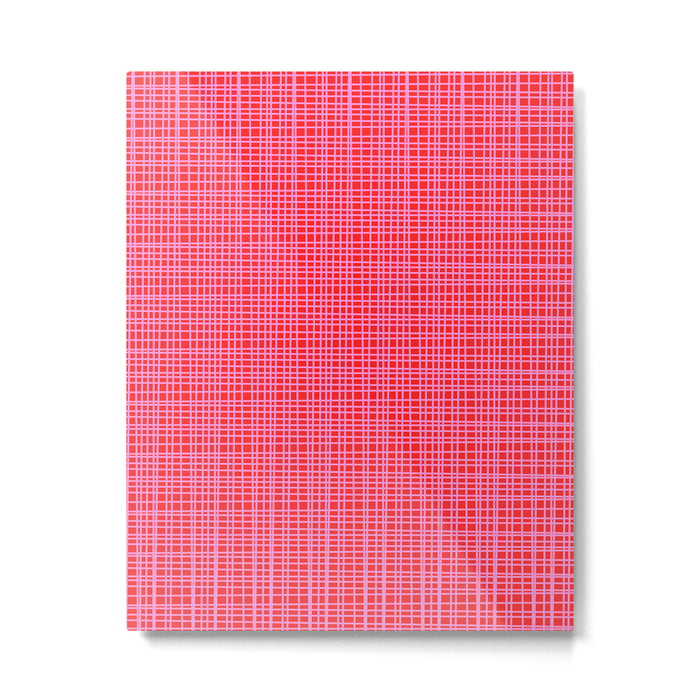 Preppy Pink and Red Minimalist Fine Weave Woven Pattern Metal Print Gallery Image 1