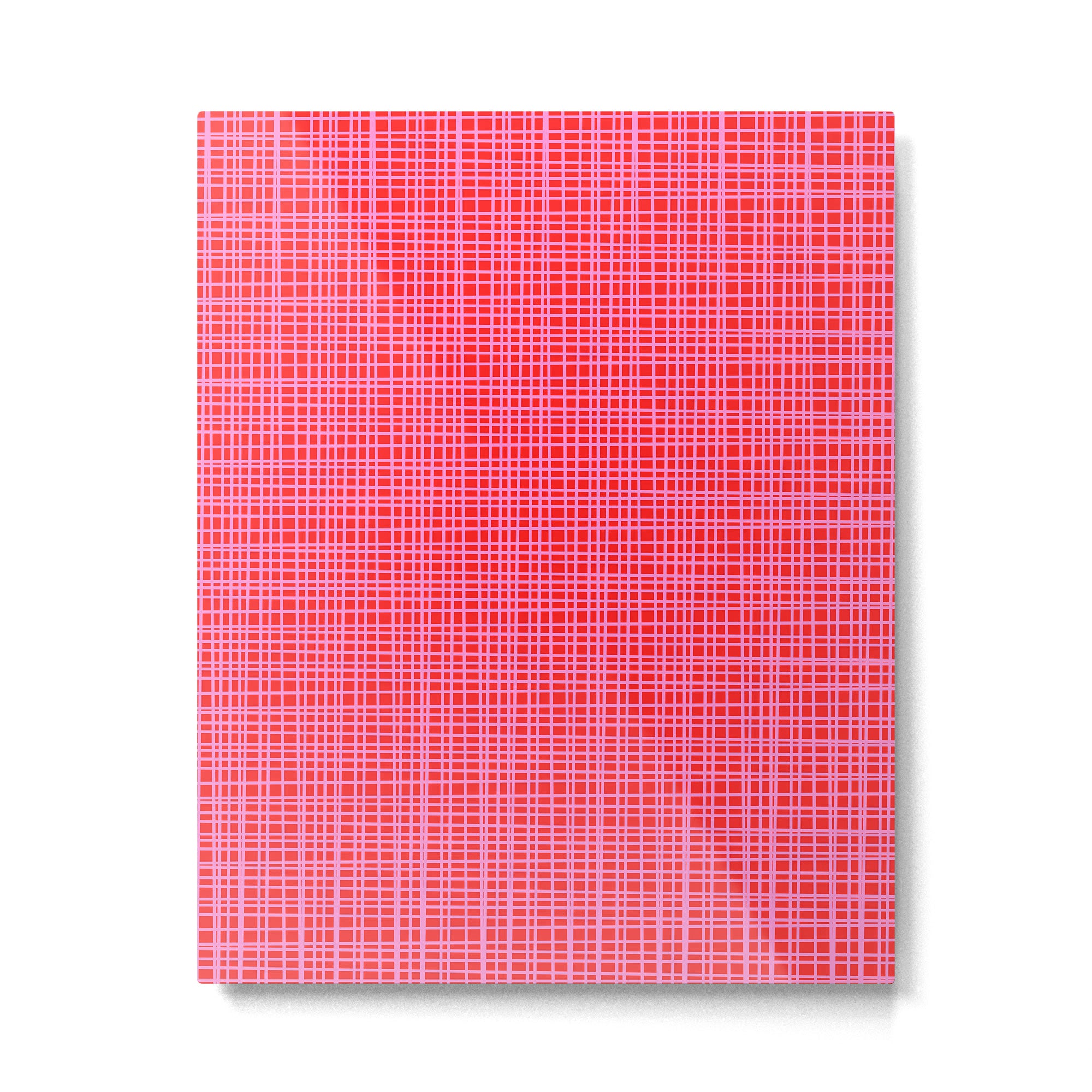 Preppy Pink and Red Minimalist Fine Weave Woven Pattern Metal Print Gallery Image 6