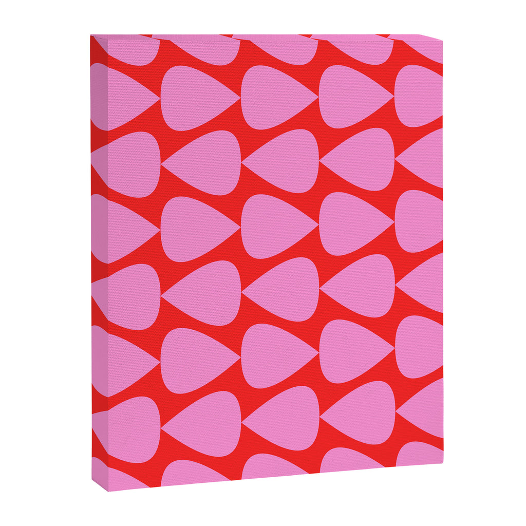 Preppy Pink and Red Plectrum Geo Pattern Canvas Print Gallery Image 8