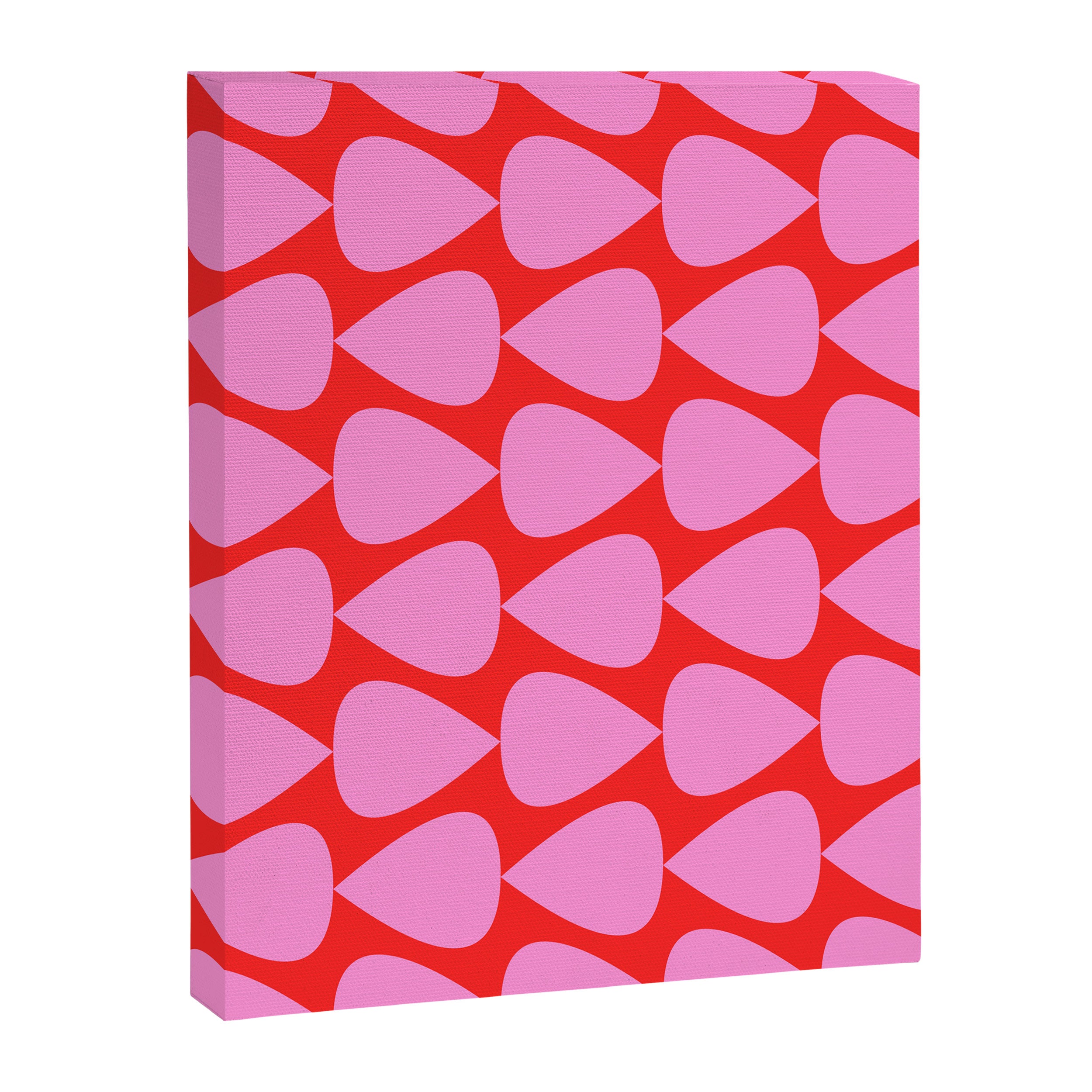 Preppy Pink and Red Plectrum Geo Pattern Canvas Print Gallery Image 8