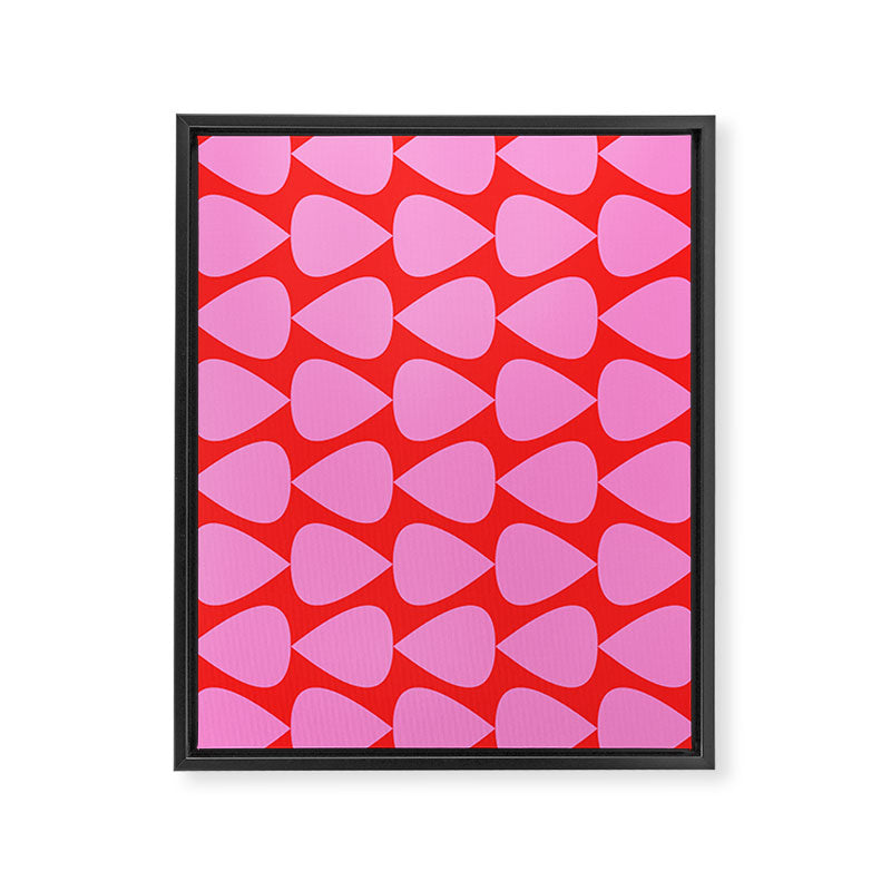 Preppy Pink and Red Plectrum Geo Pattern Framed Canvas Print Gallery Image 8