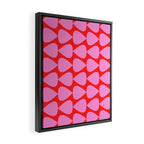 Preppy Pink and Red Plectrum Geo Pattern Framed Canvas Print Gallery Image 2
