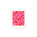 Preppy Pink and Red Retro Abstract Wavy Loops Pop Pattern Art Print Gallery Image 1