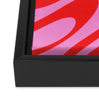 Preppy Pink and Red Retro Abstract Wavy Loops Pop Pattern Framed Canvas Print Gallery Image 3