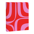 Preppy Pink and Red Retro Groove Abstract Pattern Canvas Print Gallery Image 6