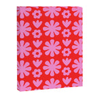 Preppy Pink and Red Scandi Floral Grid Retro Flower Pattern Canvas Print Gallery Image 8
