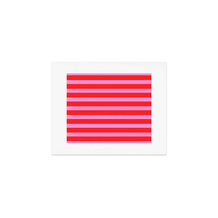 Preppy Pink and Red Stripes Pattern Art Print Gallery Image 1