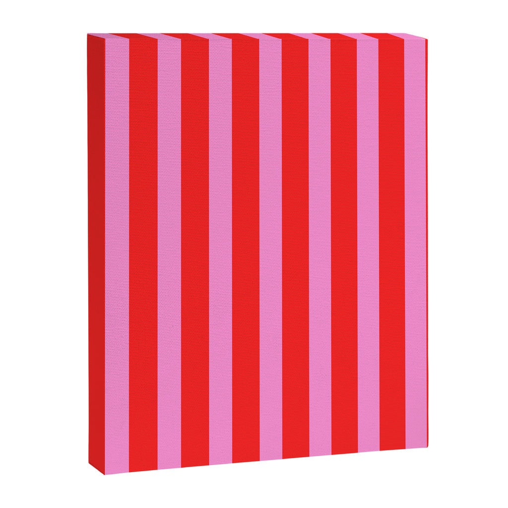 Preppy Pink and Red Vertical Stripes Pattern  Canvas Print Gallery Image 6