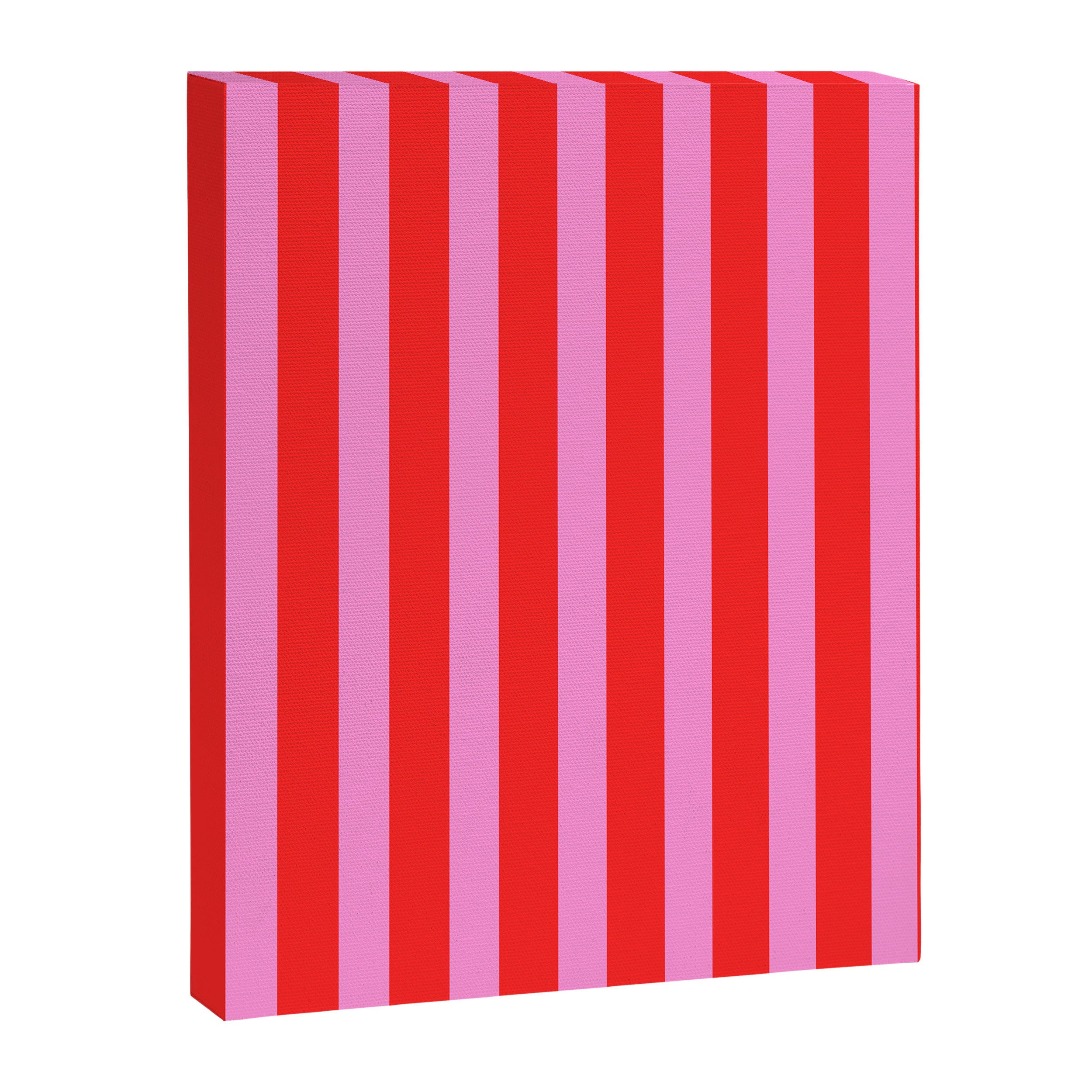 Preppy Pink and Red Vertical Stripes Pattern  Canvas Print Gallery Image 6