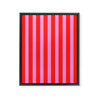 Preppy Pink and Red Vertical Stripes Pattern  Framed Canvas Print Gallery Image 6