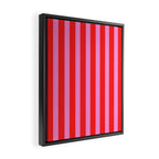 Preppy Pink and Red Vertical Stripes Pattern  Framed Canvas Print Gallery Image 2