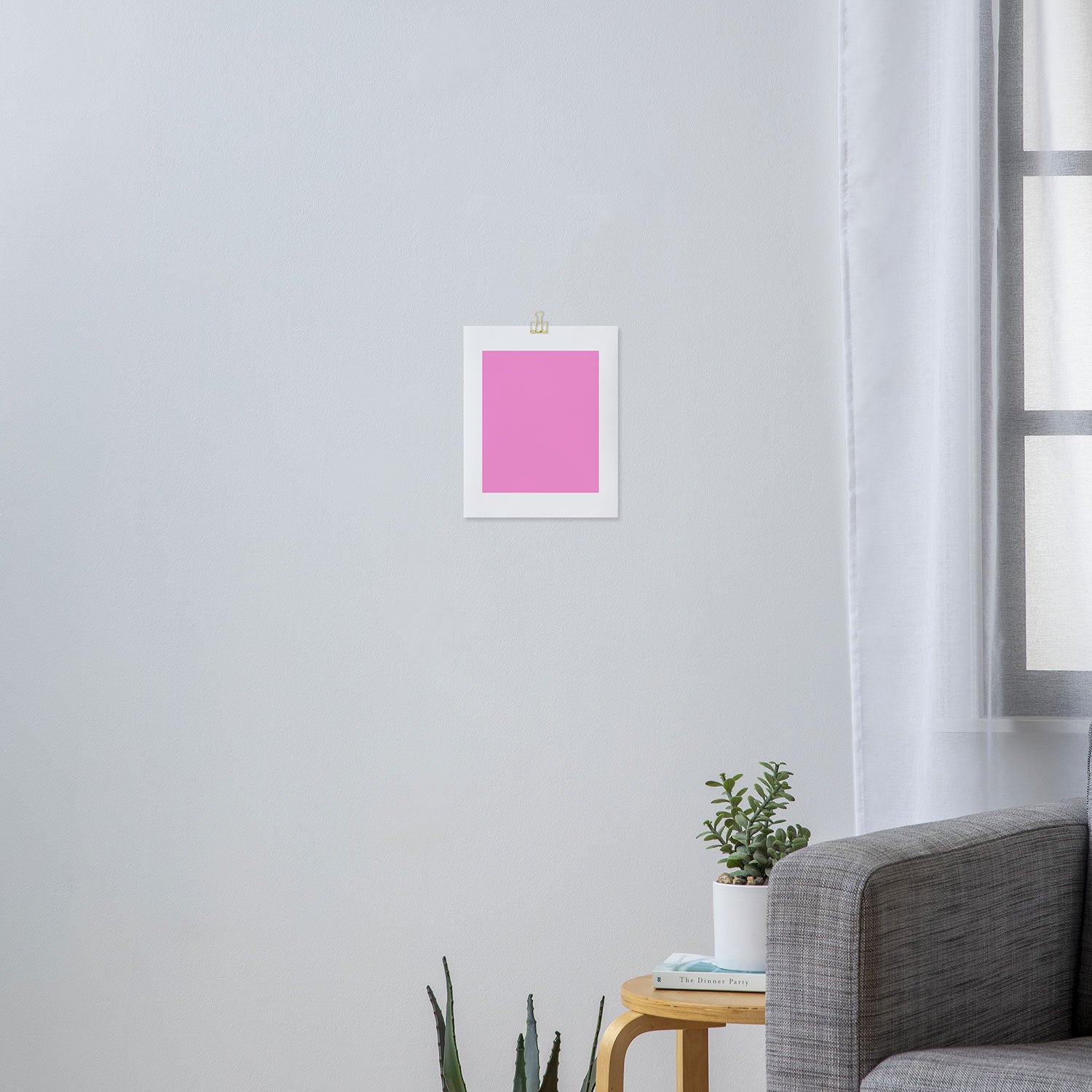 Preppy Pink Solid Color Art Print Gallery Image 3