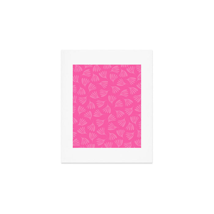 Preppy Pink Wispy Leaves Contemporary Abstract Pattern Art Print Gallery Image 1