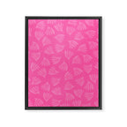 Preppy Pink Wispy Leaves Contemporary Abstract Pattern Framed Canvas Print Gallery Image 6