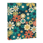 Pretty Groovy Retro Garden 60s 70s Aesthetic Floral Pattern Blue Orange Mustard Teal Canvas Print Gallery Image 8