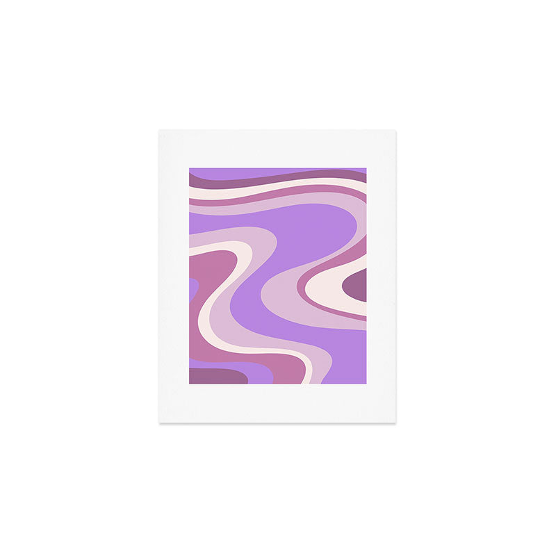 Purple Dream Retro Liquid Swirls Abstract Art Print Gallery Image 1