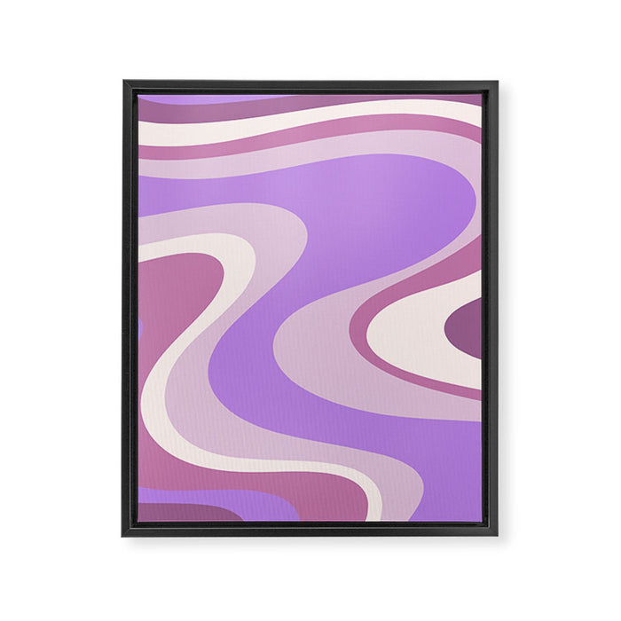 Purple Dream Retro Liquid Swirls Abstract Framed Canvas Print Gallery Image 1