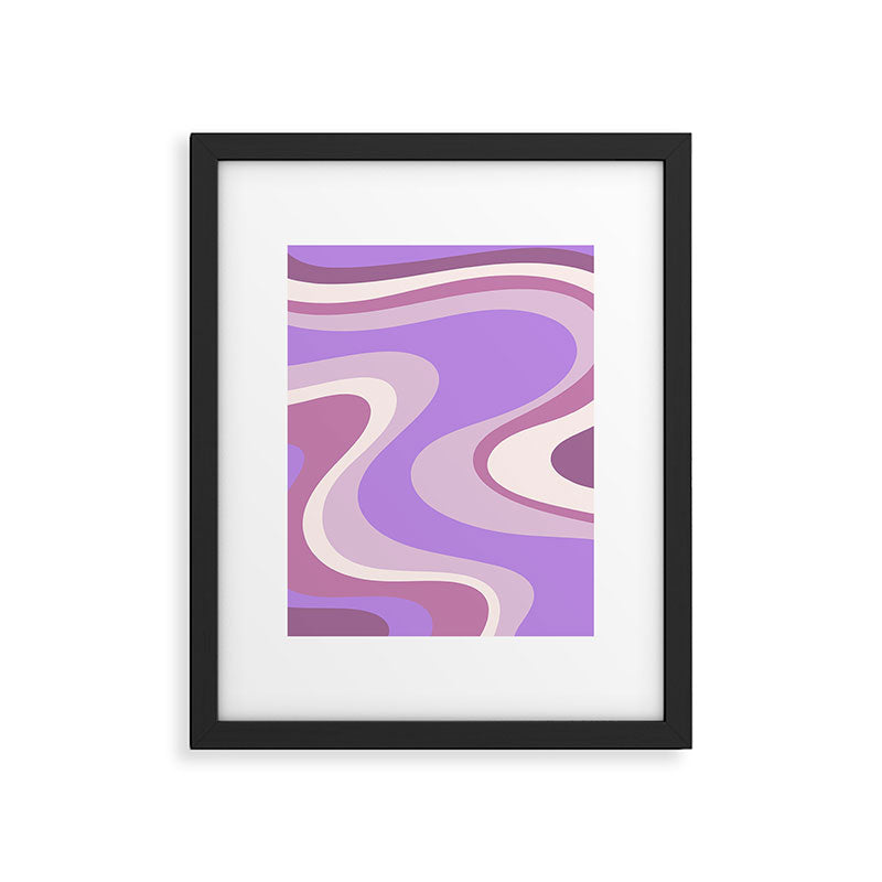 Purple Dream Retro Liquid Swirls Abstract Framed Art Print Gallery Image 6