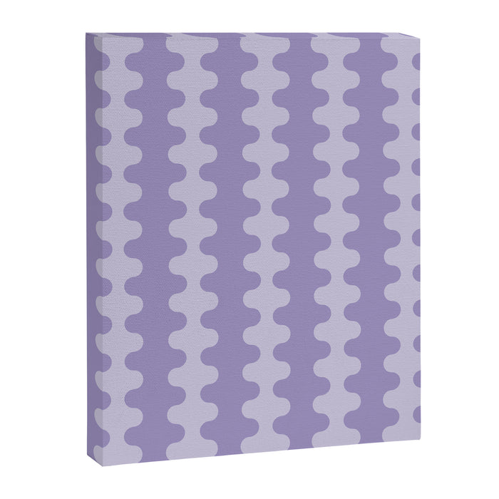 Purple Ogee A-Go-Go Vertical Stripes Pop Pattern in Lavender Monochrome Canvas Print Gallery Image 1