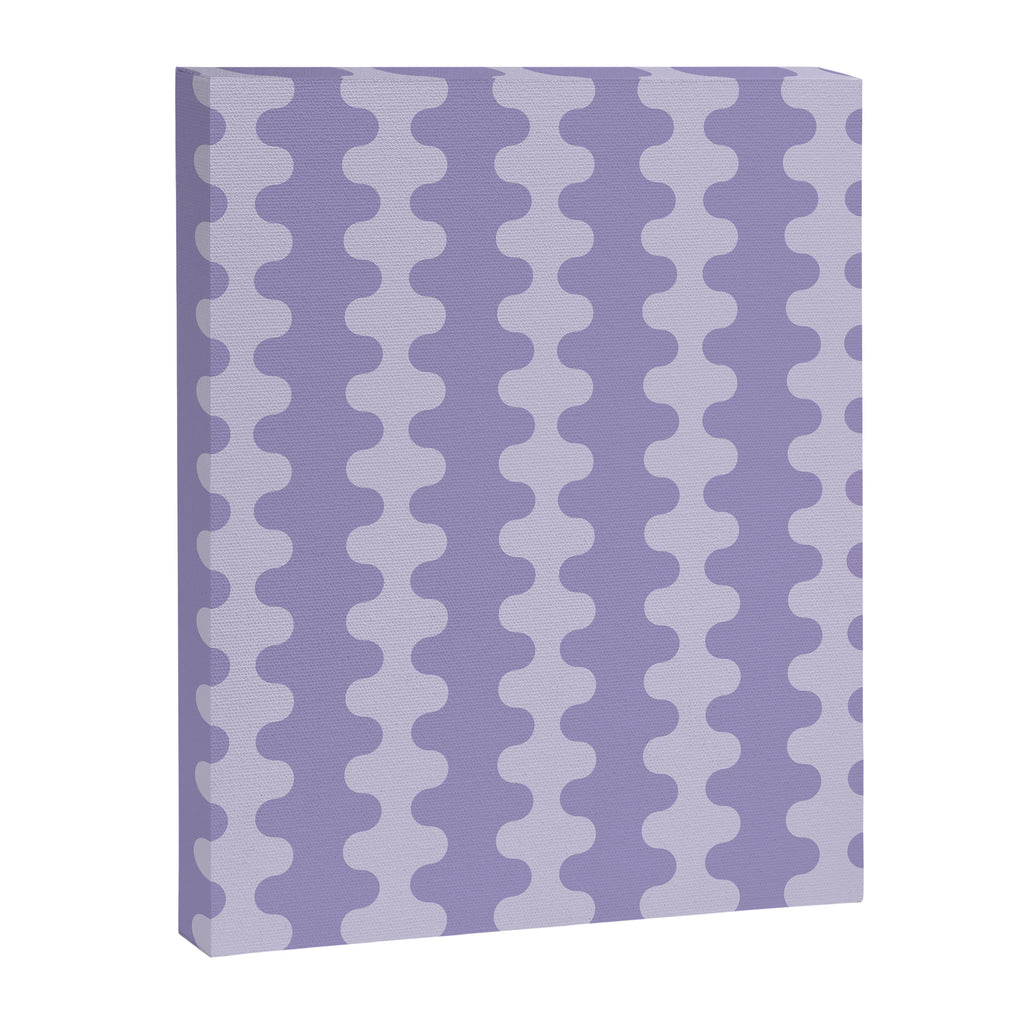 Purple Ogee A-Go-Go Vertical Stripes Pop Pattern in Lavender Monochrome Canvas Print Gallery Image 8